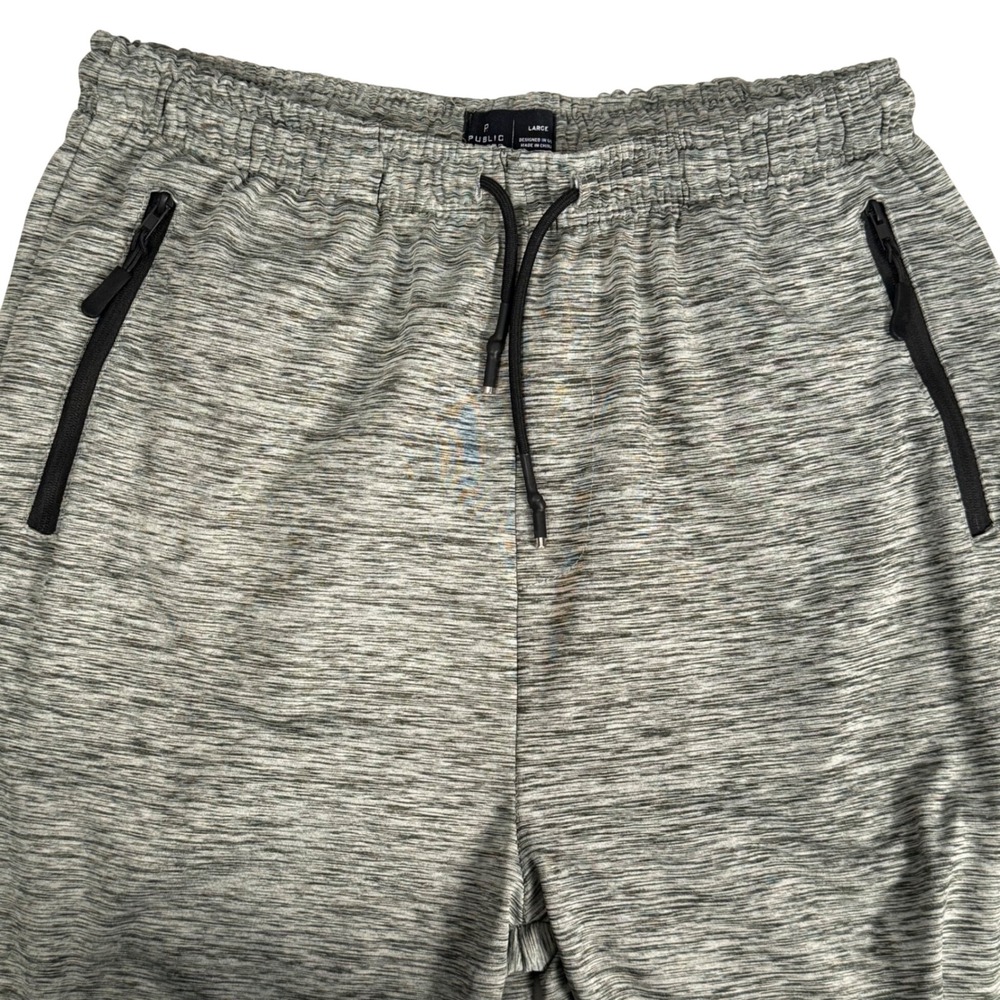 Public Record Delpotro Joggers Mens L Gray Space Dye Joggers Performance Stretch